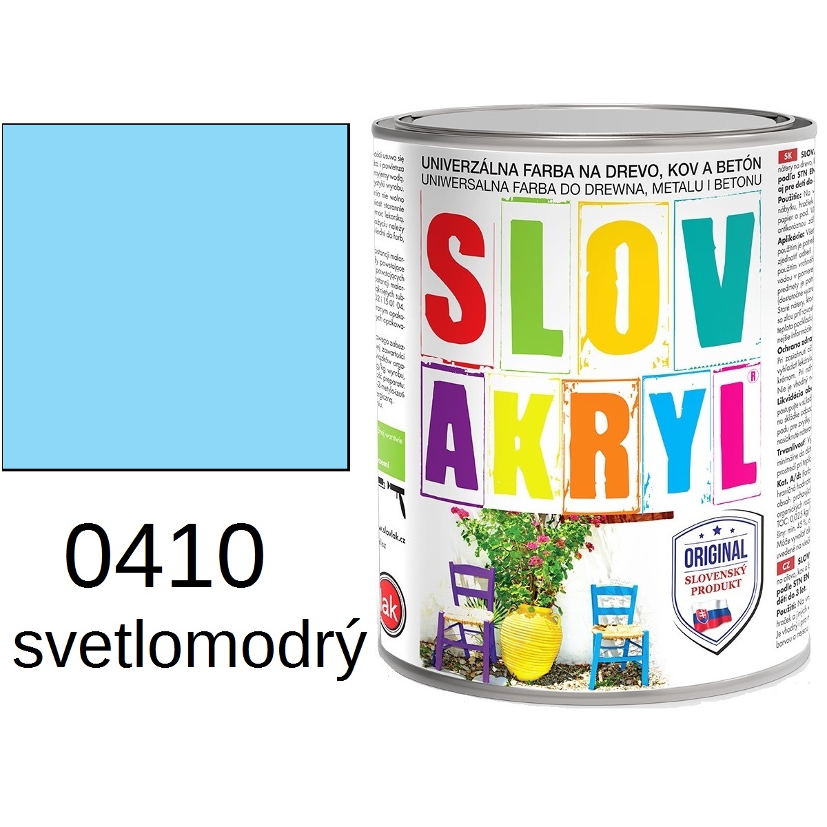 SLOVAKRYL 0410 svetlomodrý 0,75kg