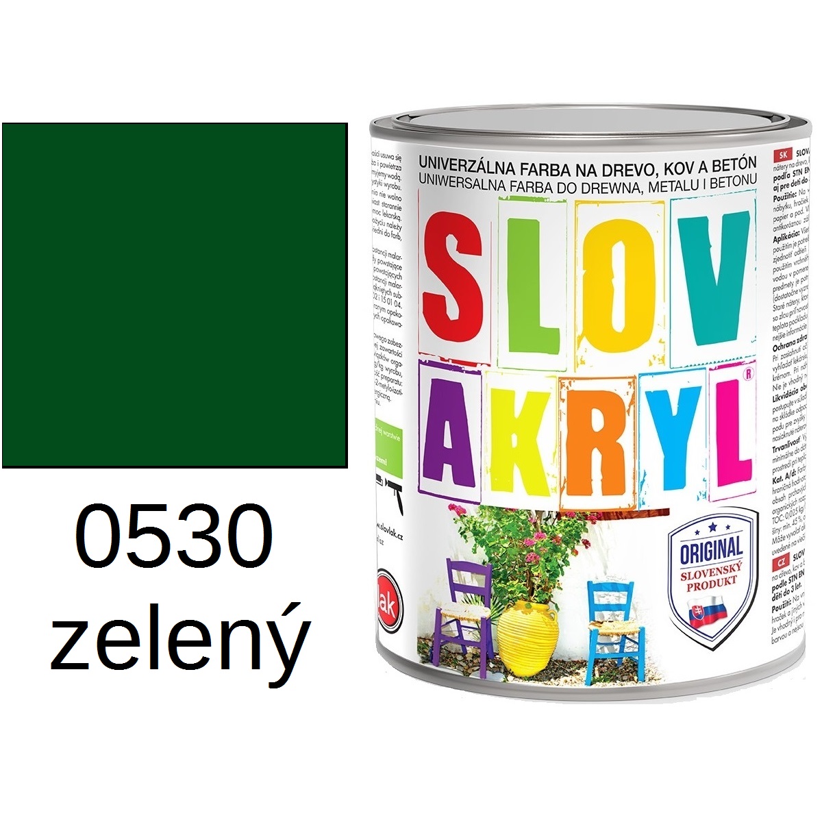 SLOVAKRYL 0530 zelený 0,75kg - Kliknutím na obrázok zatvoriť