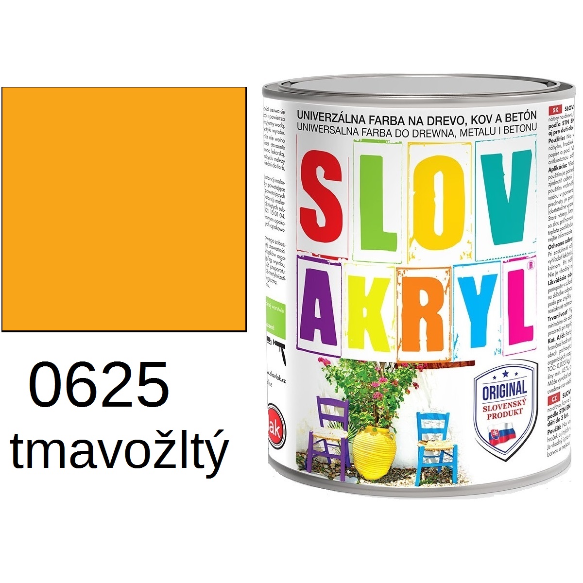 SLOVAKRYL 0625 tmavožltý 0,75kg - Kliknutím na obrázok zatvoriť