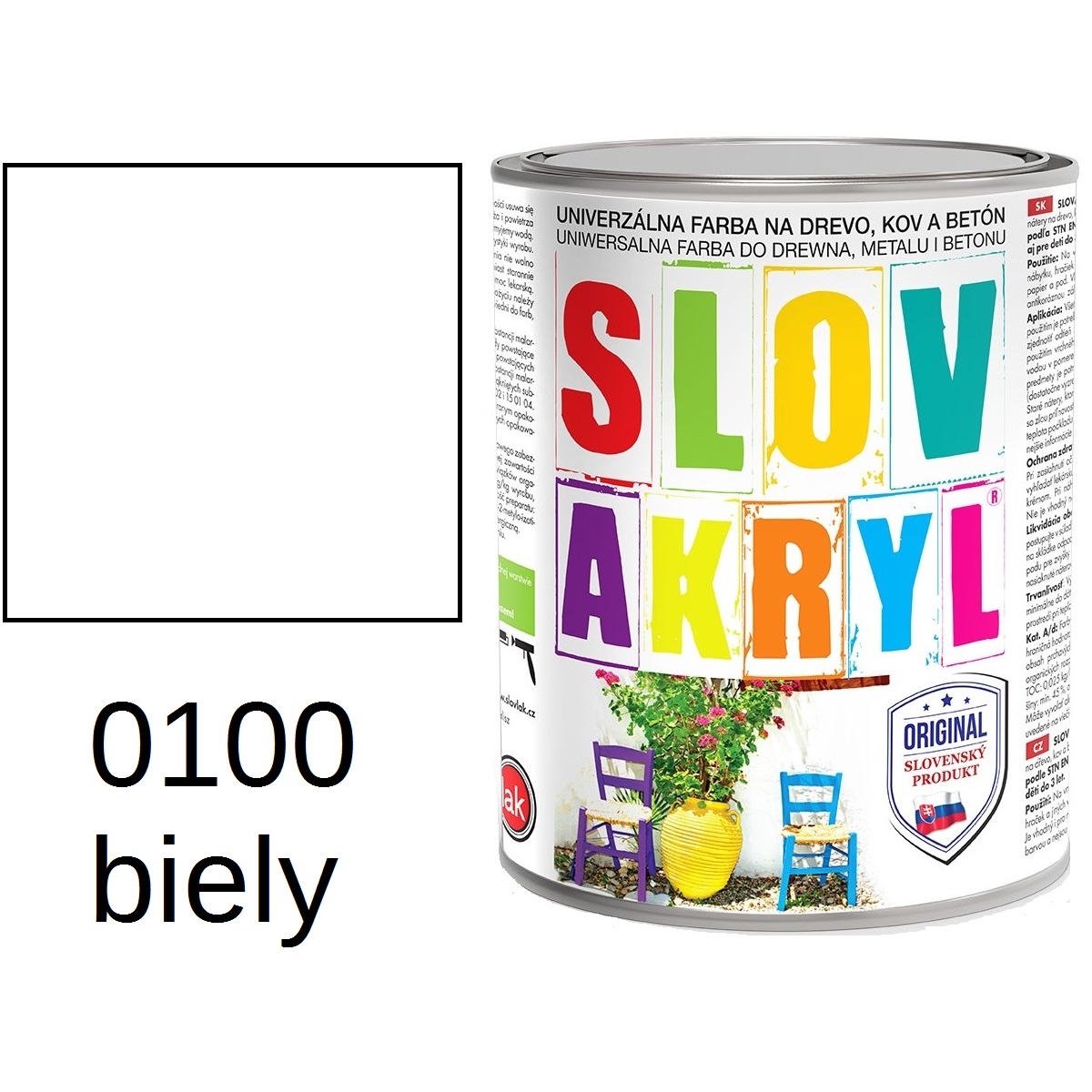 SLOVAKRYL 0100 biely 0,75kg SLOVAKRYL 0100 biely 0,75kg