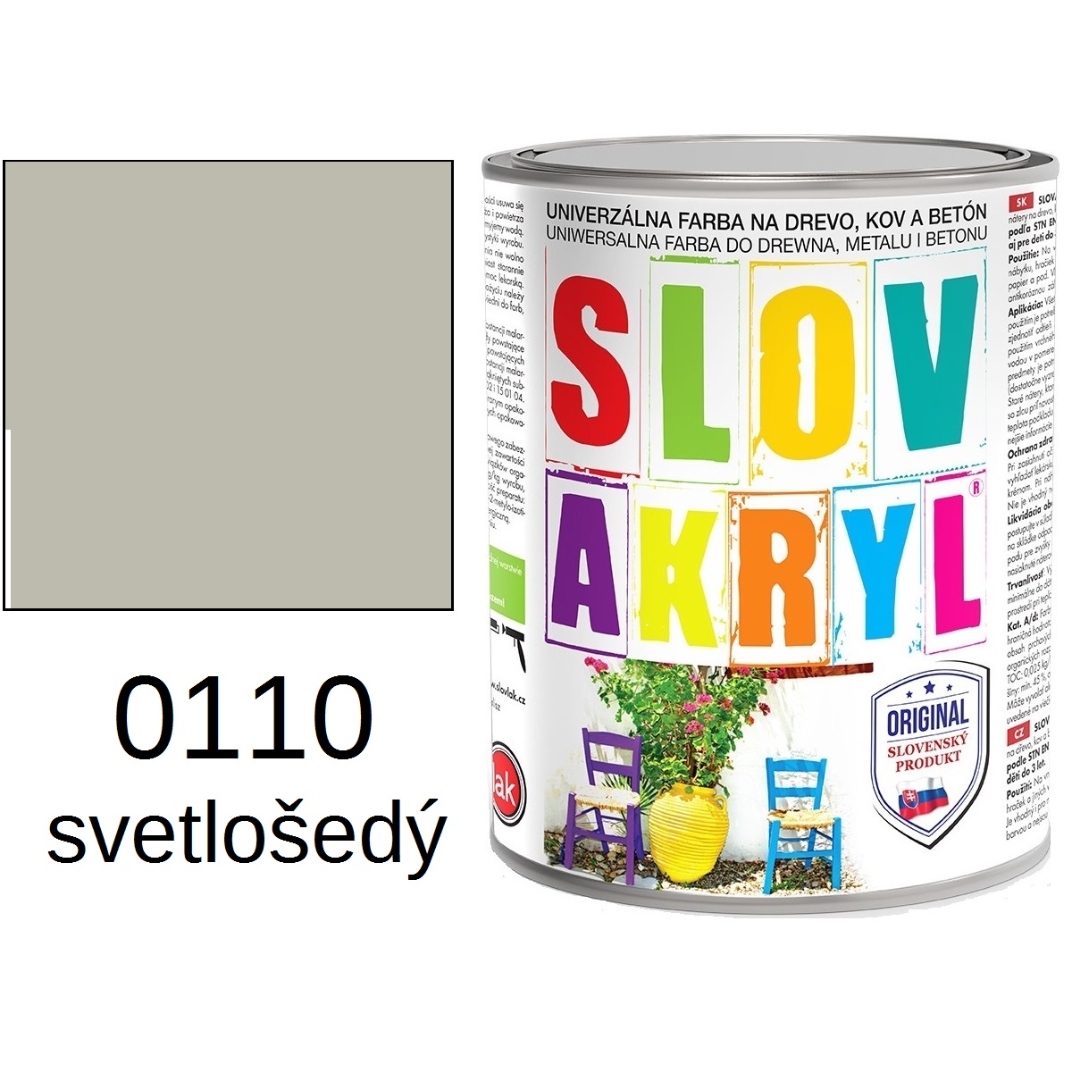 SLOVAKRYL 0110 svetlosivý 0,75kg SLOVAKRYL 0110 svetlosivý 0,75kg