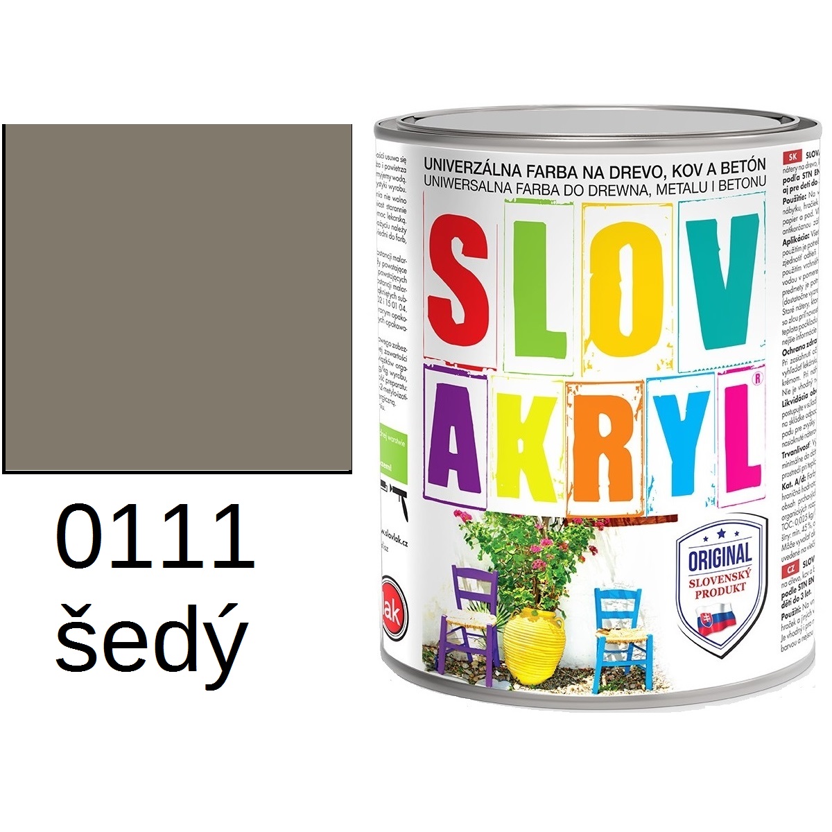 SLOVAKRYL 0111 sivý 0,75kg SLOVAKRYL 0111 sivý 0,75kg